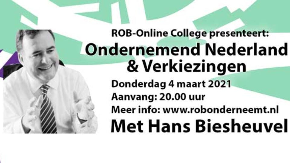 Do. 4 maart a.s. Hans Biesheuvel van ONL over verkiezingen in ROB-Online College